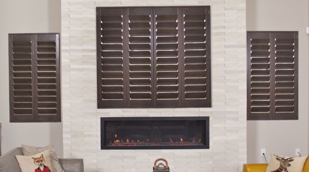 Ovation shutters in a living room